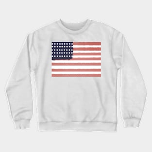 Retro, USA, American Flag, Patriotic, Hand-Painted Weathered Flag, Vintage Design Crewneck Sweatshirt